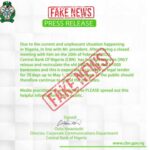 CBN warns on fake news, insists old N500, N1000 notes illegal